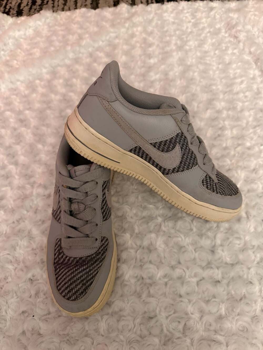 Nike Air Force 1 Low Wolf Grey Woven Sneakers